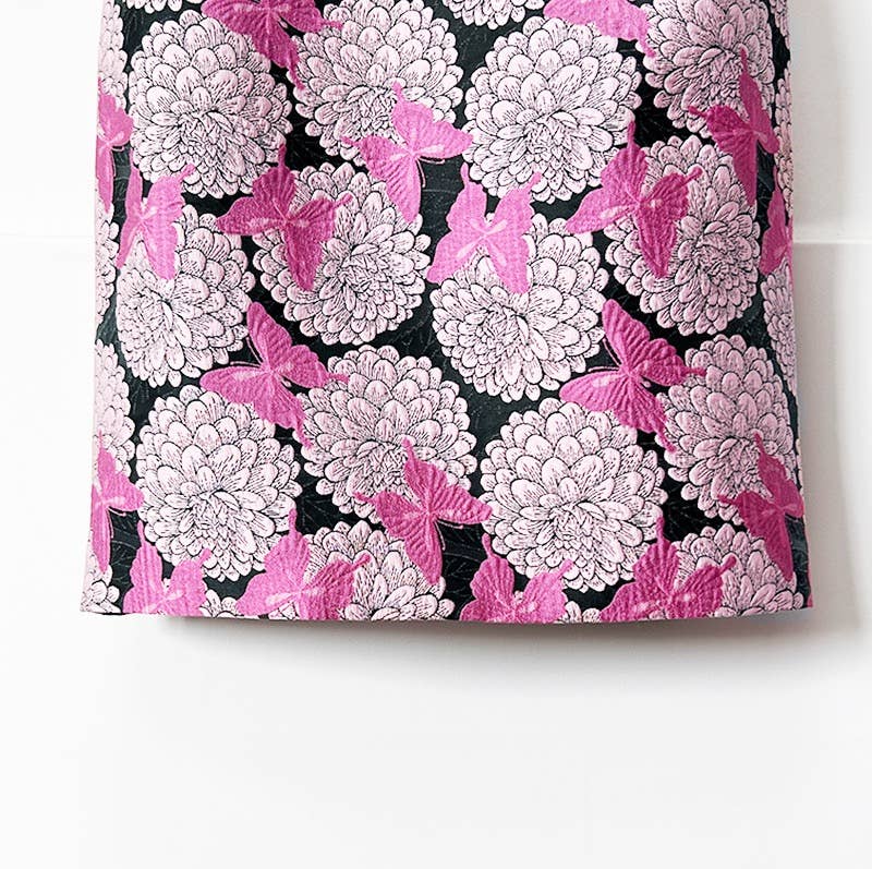Robe Mini Porte-jarretelles Jacquard Papillon