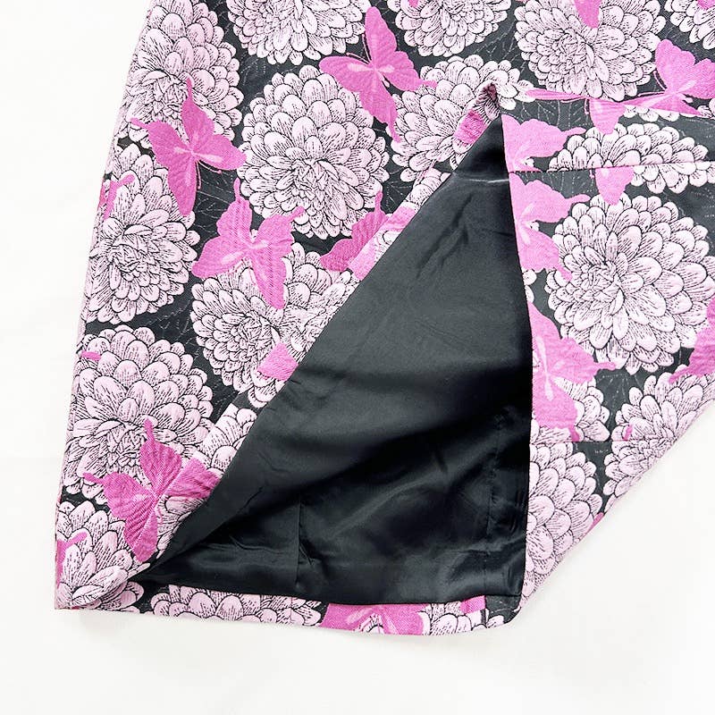Robe Mini Porte-jarretelles Jacquard Papillon