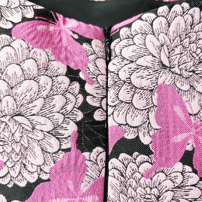 Robe Mini Porte-jarretelles Jacquard Papillon