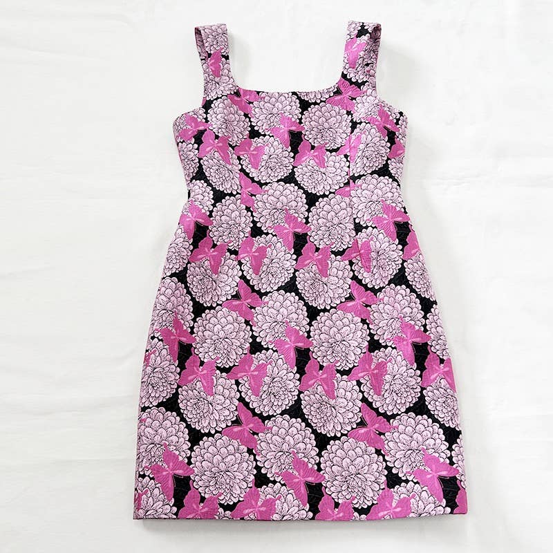Robe Mini Porte-jarretelles Jacquard Papillon