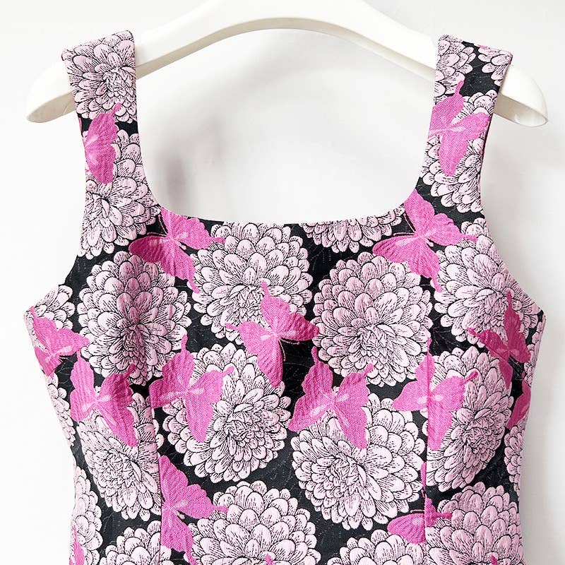 Robe Mini Porte-jarretelles Jacquard Papillon