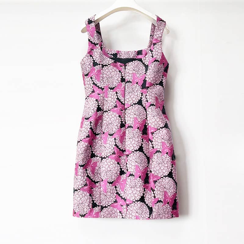 Robe Mini Porte-jarretelles Jacquard Papillon
