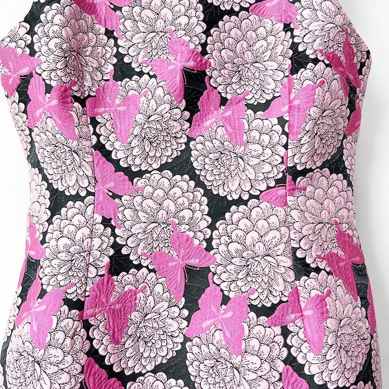 Robe Mini Porte-jarretelles Jacquard Papillon